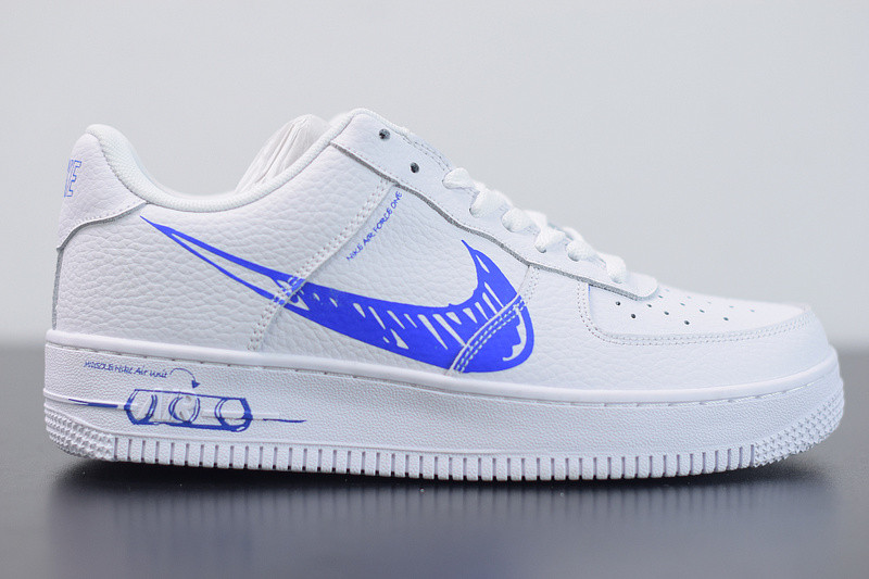 nike air force 1 low “sketch” in white/blue cw7581-100