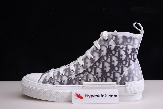 dio* b23 oblique high-top white sneaker