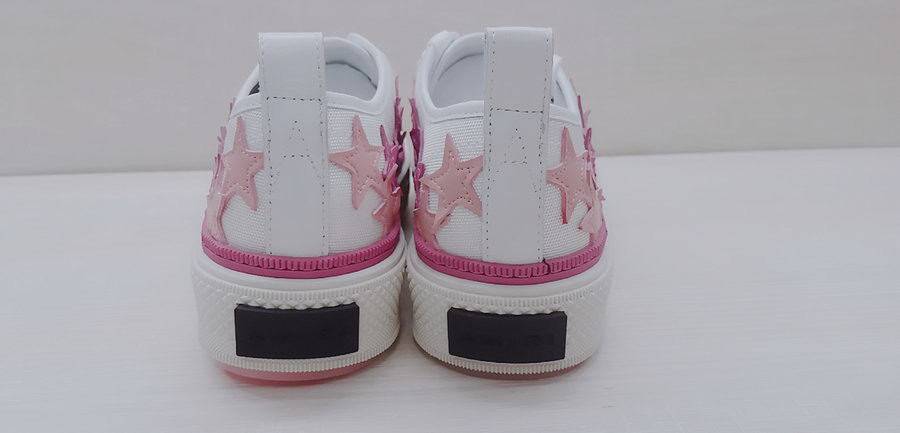 amiri white & pink stars court sneakers